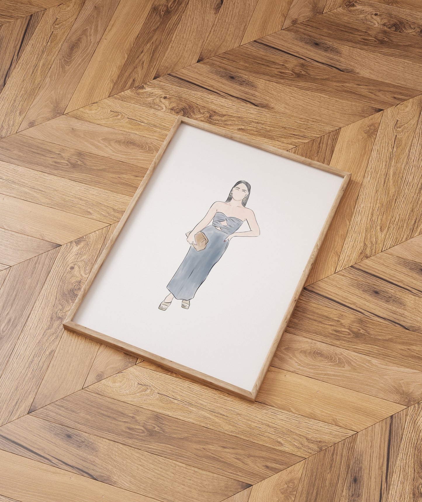 Personalized Watercolor Line Drawing