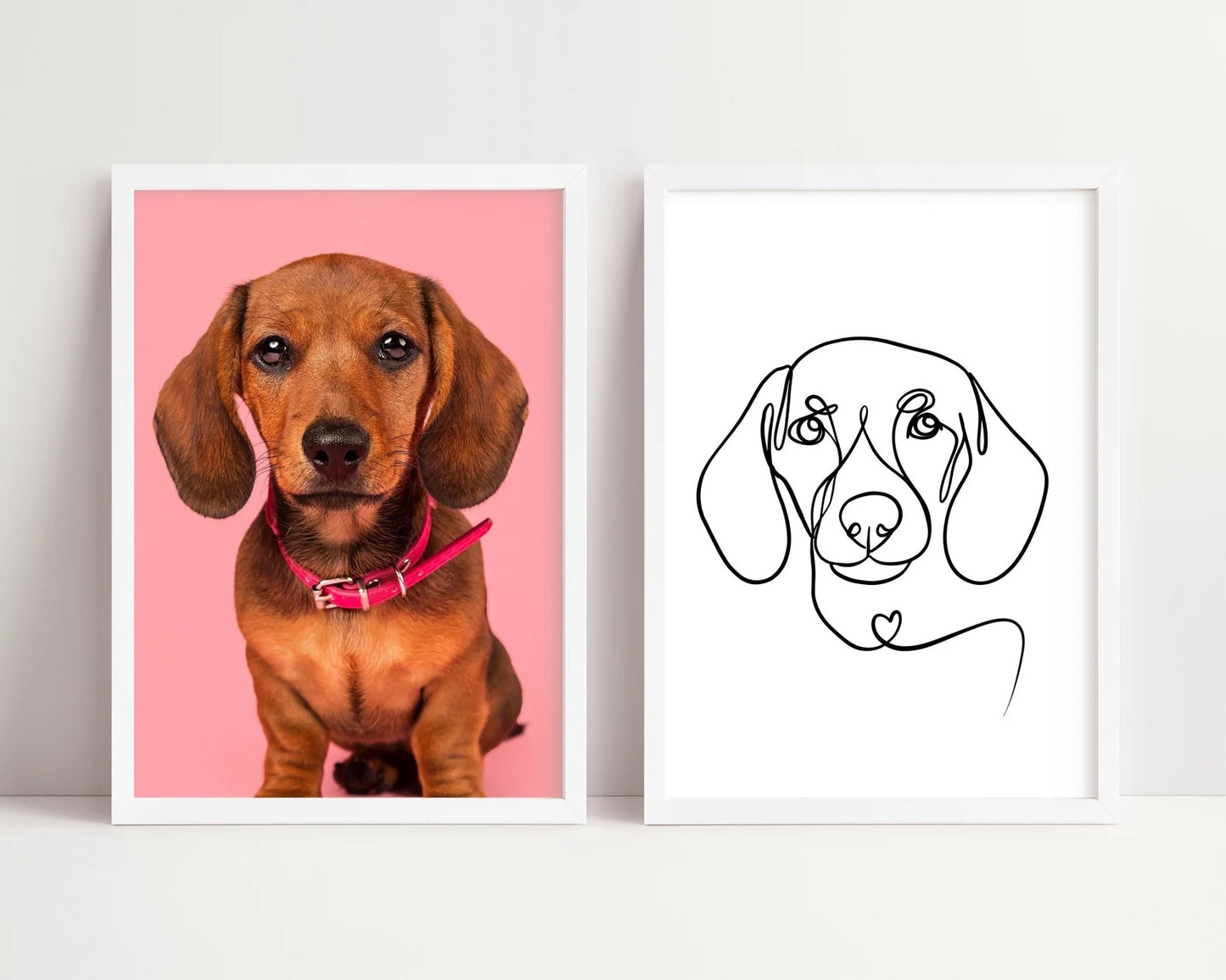 Gepersonaliseerde Een Lijntekening Hond