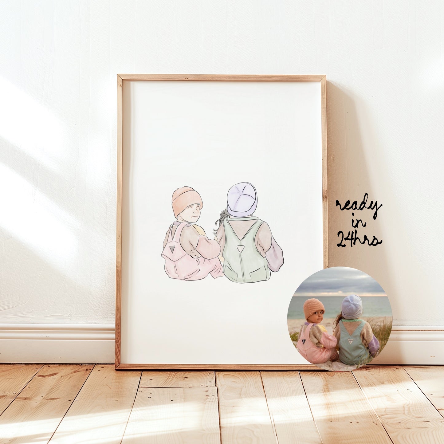 Waterverf Lijntekening Peuter