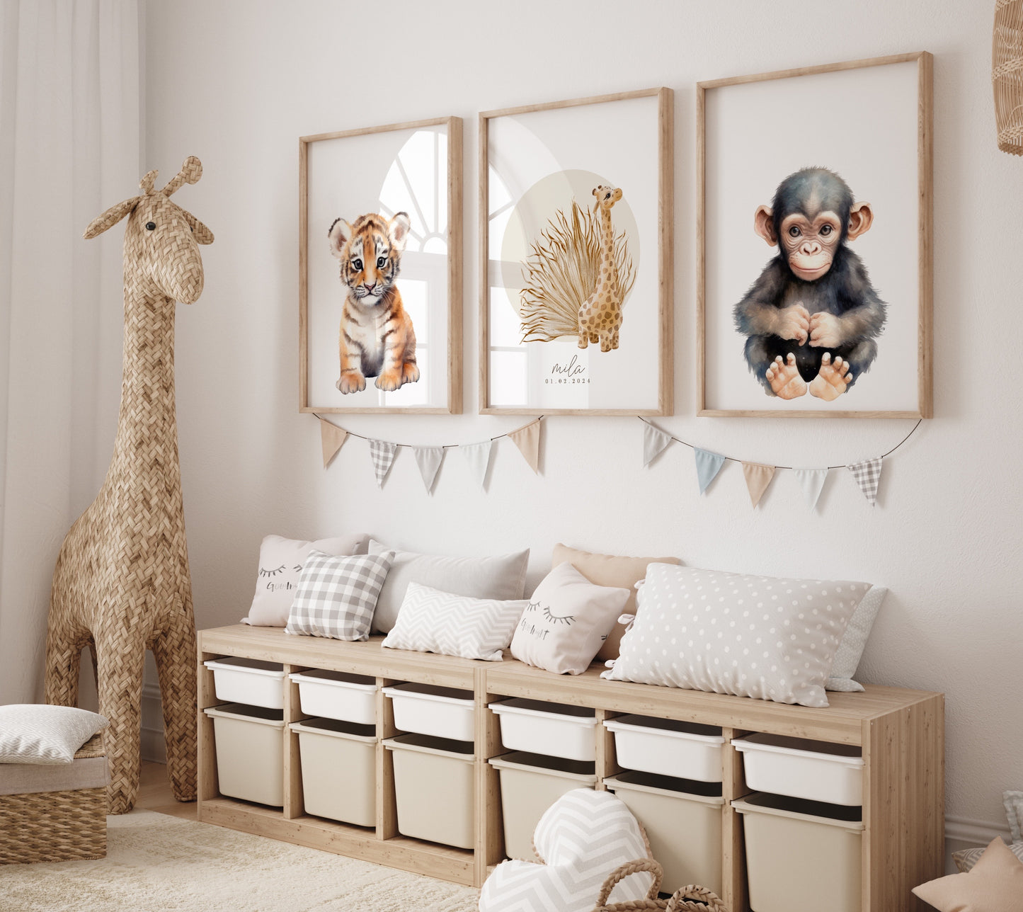 Gepersonaliseerde Boho Naam Kinderkamer Print