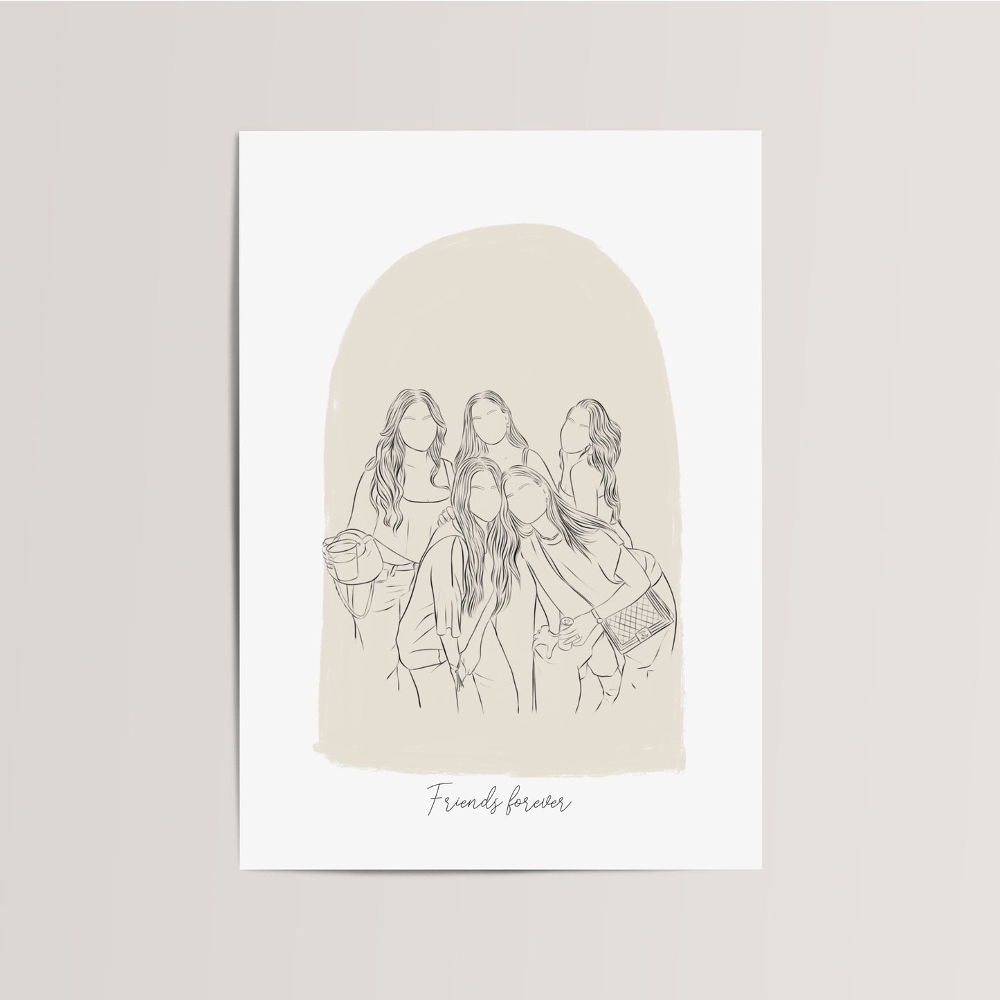 Personalized Line Drawing / Family Poster