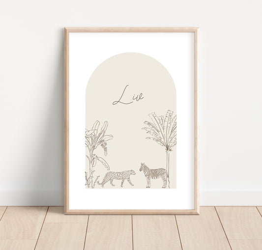 Personalized Boho Name Nursery Print