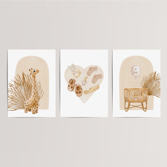 Set of 3 Boho Nursery Prints