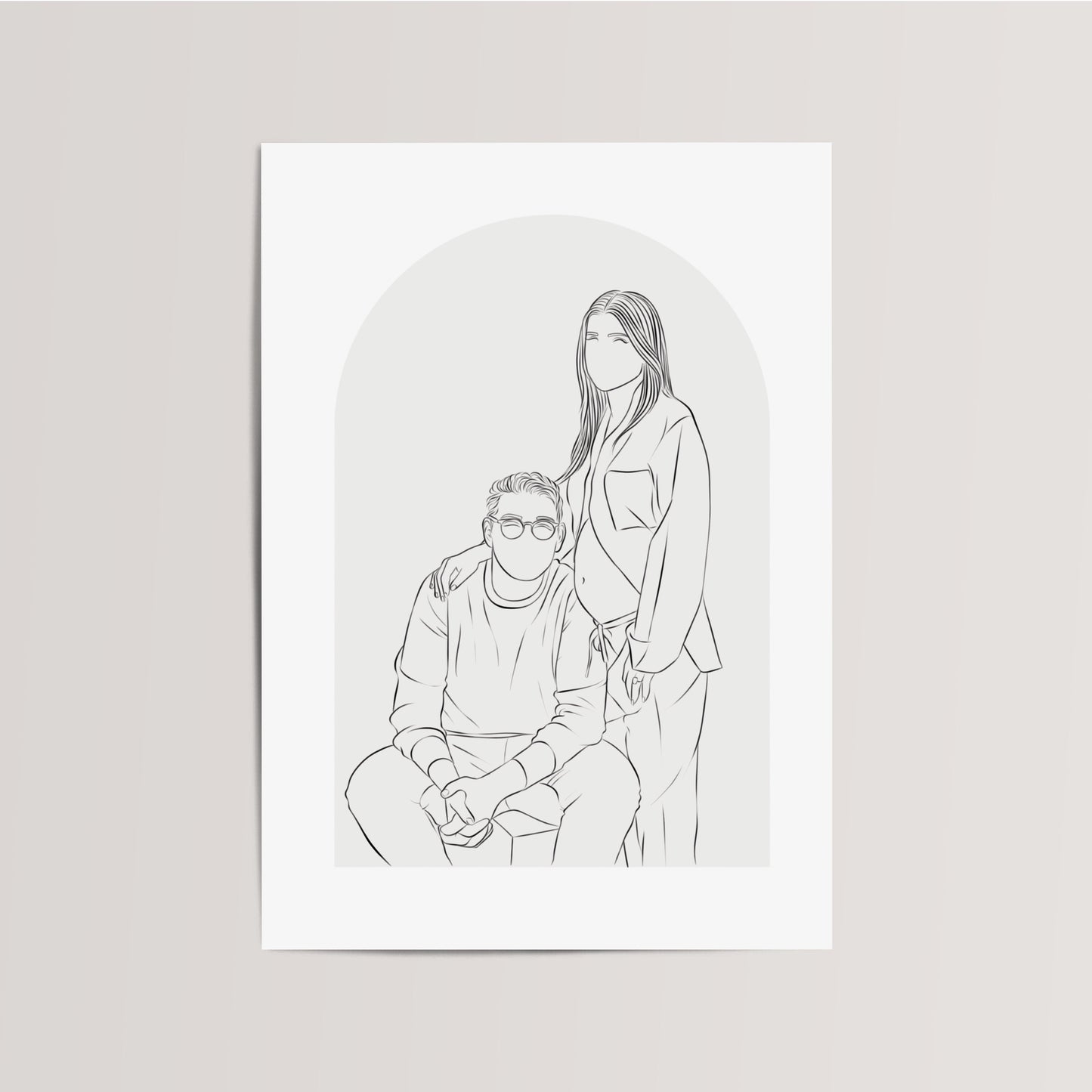 Personalized Line Drawing / Family Poster