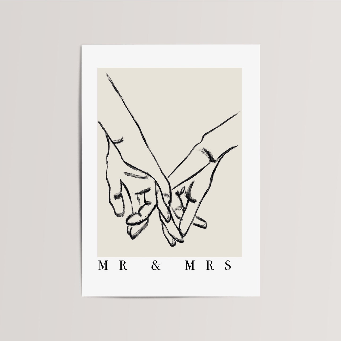 Mrs &amp; Mr Line Print