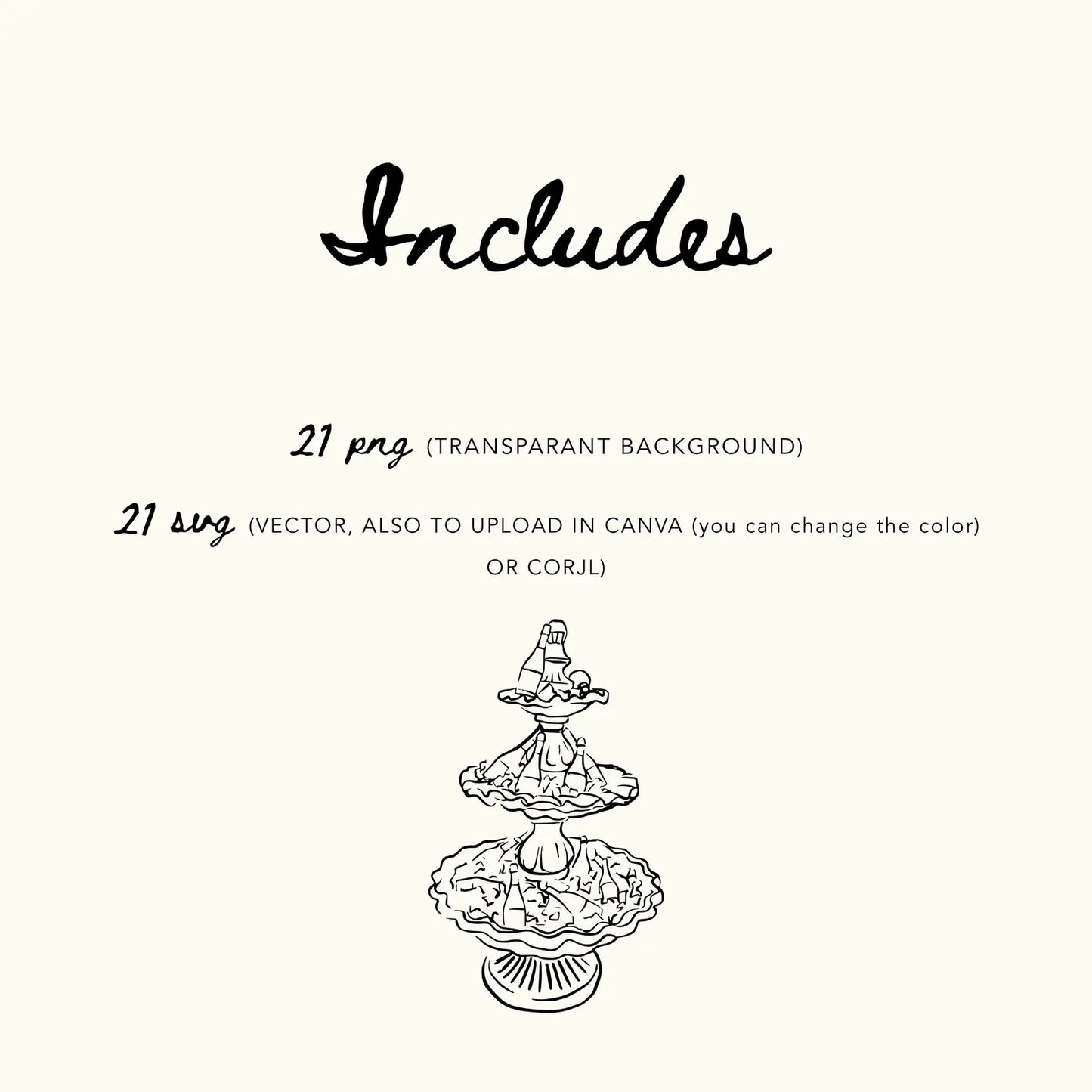 Wedding Line Art Illustration (PNG, SVG)