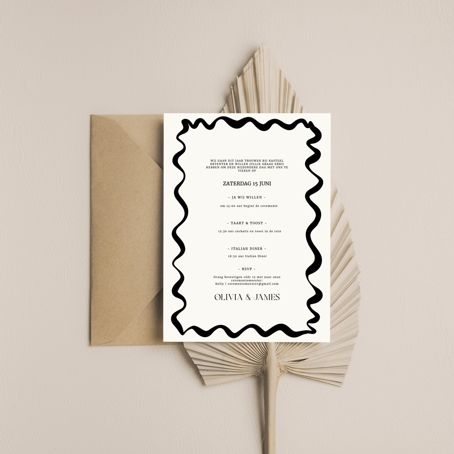 Printable Wedding Invitation / Wedding Card with Line Frame