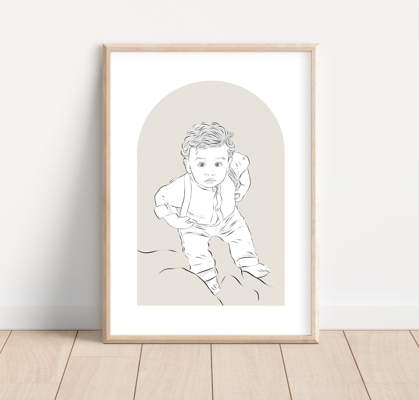 Digital Line Drawing of Baby / Toddler