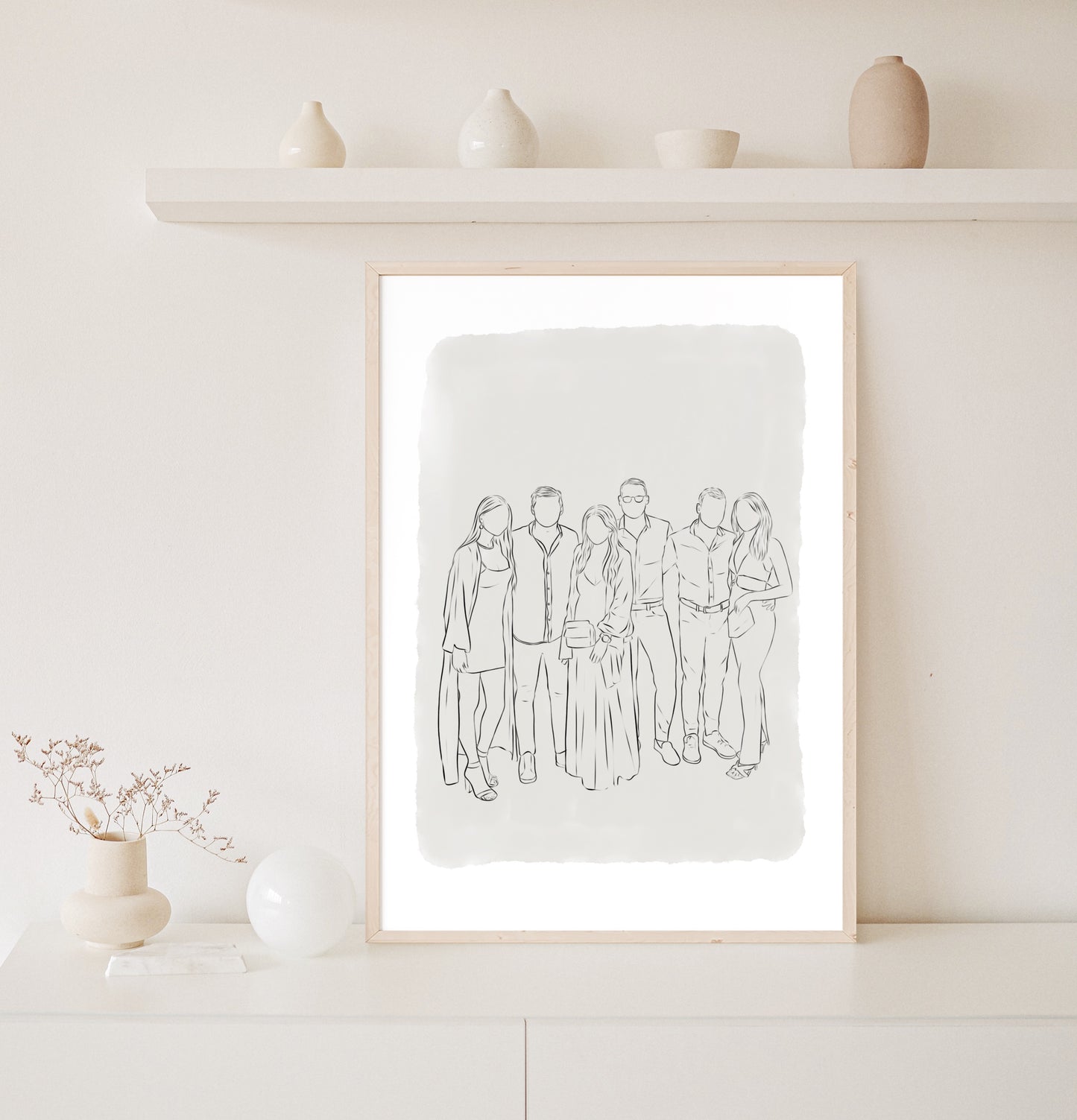 Digital Line drawing of family